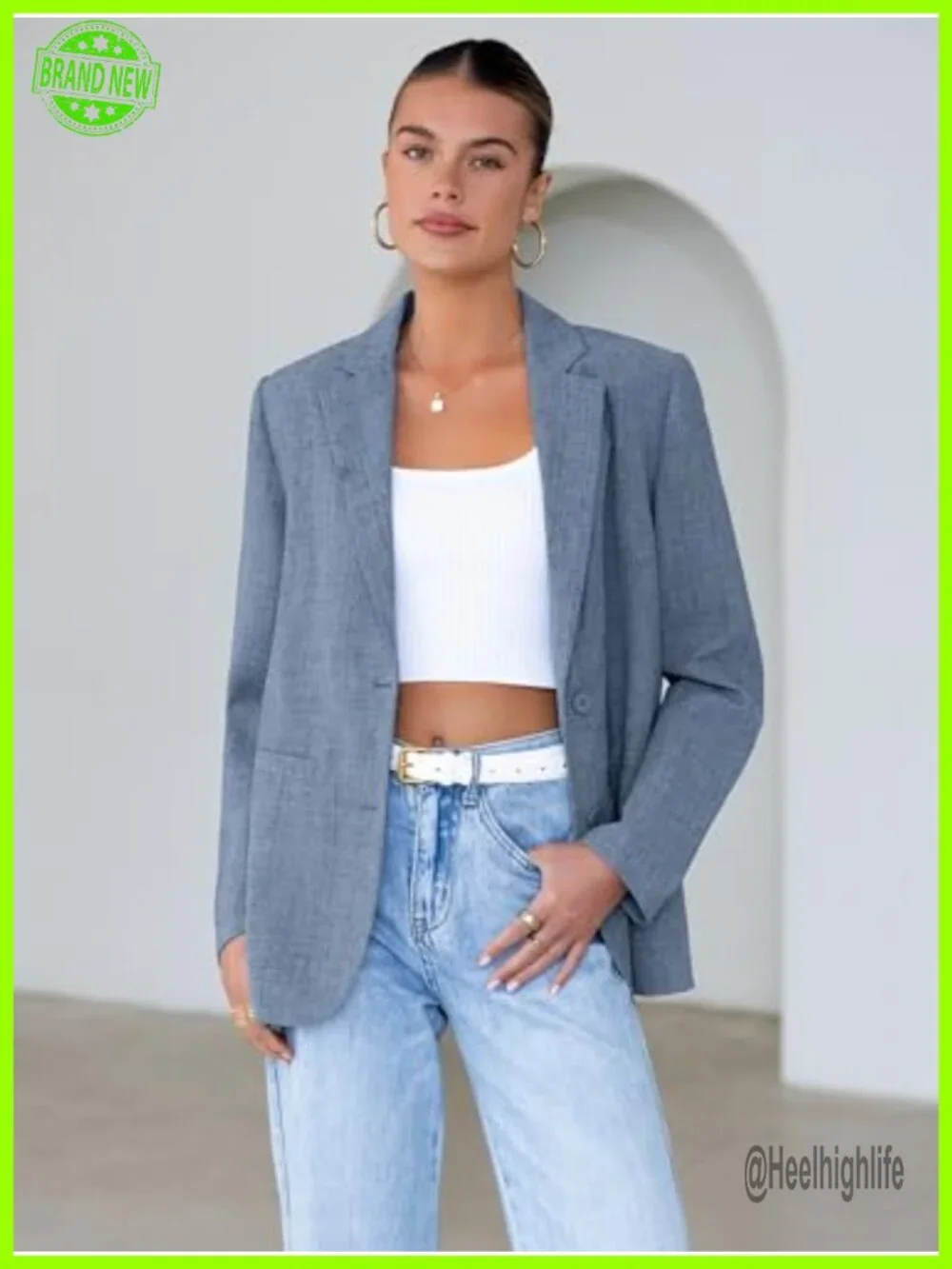 Oversized Blazer for Women Business Casual Long Sleeve Open Front Suit Jacket